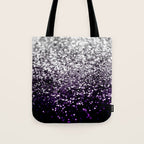 Dark Night Purple Black Silver Glitter #1 (Faux Glitter) #shiny #decor #art #society6 Tote Bag Gallery Image 1