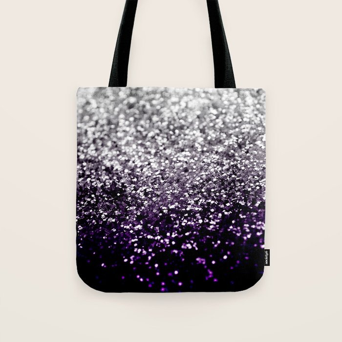 Dark Night Purple Black Silver Glitter #1 (Faux Glitter) #shiny #decor #art #society6 Tote Bag Gallery Image 1
