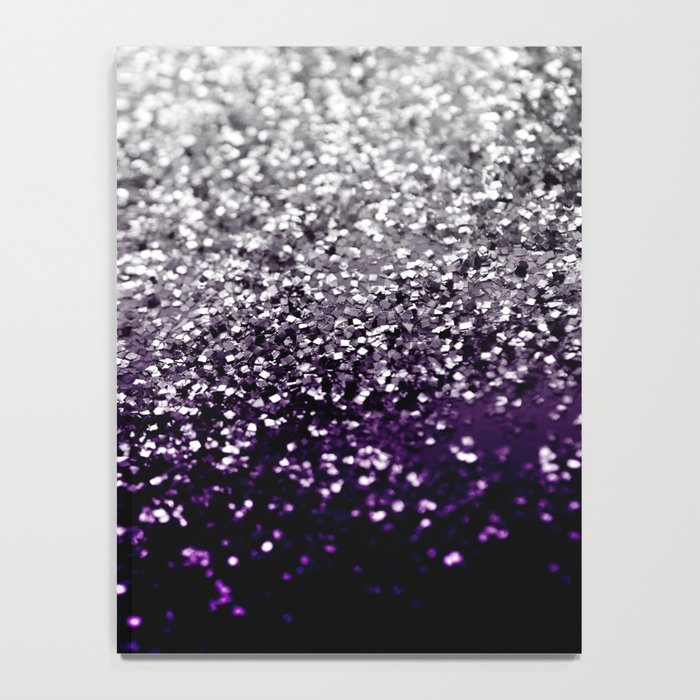 Dark Night Purple Black Silver Glitter #1 (Faux Glitter) #shiny #decor #art #society6 Notebook Gallery Image 4