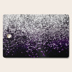 Dark Night Purple Black Silver Glitter #1 (Faux Glitter) #shiny #decor #art #society6 Cutting Board Gallery Image 1