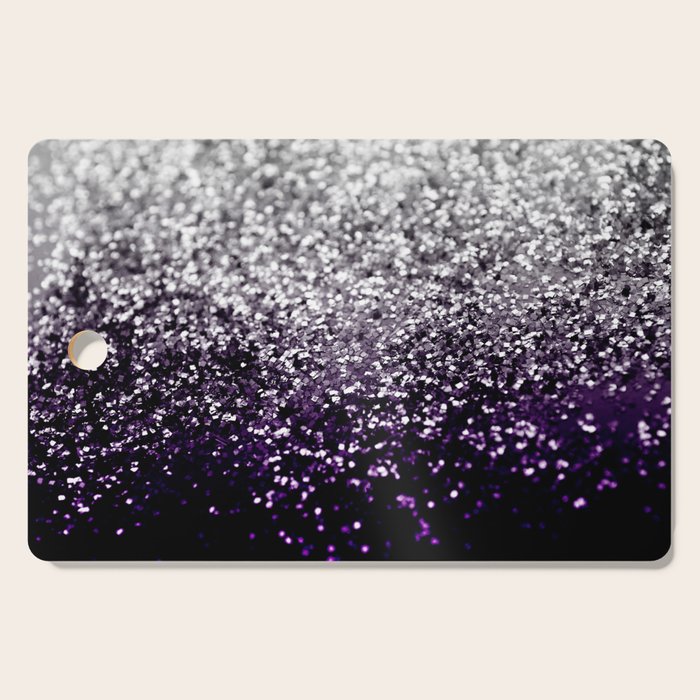 Dark Night Purple Black Silver Glitter #1 (Faux Glitter) #shiny #decor #art #society6 Cutting Board Gallery Image 1