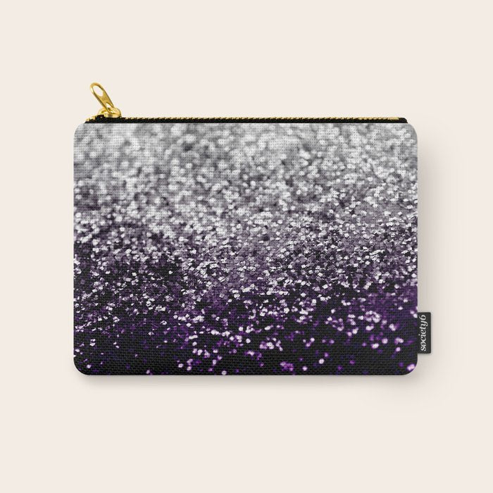 Dark Night Purple Black Silver Glitter #1 (Faux Glitter) #shiny #decor #art #society6 Carry All Pouch Gallery Image 1