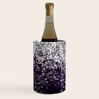 Dark Night Purple Black Silver Glitter #1 (Faux Glitter) #shiny #decor #art #society6 Wine Chiller Gallery Image 2