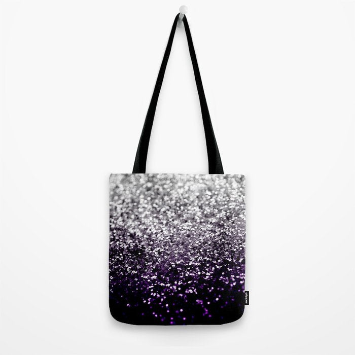 Dark Night Purple Black Silver Glitter #1 (Faux Glitter) #shiny #decor #art #society6 Tote Bag Gallery Image 2