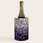 Dark Night Purple Black Silver Glitter #1 (Faux Glitter) #shiny #decor #art #society6 Wine Chiller Gallery Image 1