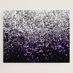 Dark Night Purple Black Silver Glitter #1 (Faux Glitter) #shiny #decor #art #society6 Jigsaw Puzzle Gallery Image 1