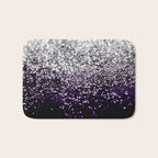 Dark Night Purple Black Silver Glitter #1 (Faux Glitter) #shiny #decor #art #society6 Bath Mat Gallery Image 1