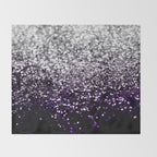 Dark Night Purple Black Silver Glitter #1 (Faux Glitter) #shiny #decor #art #society6 Throw Blanket Gallery Image 2