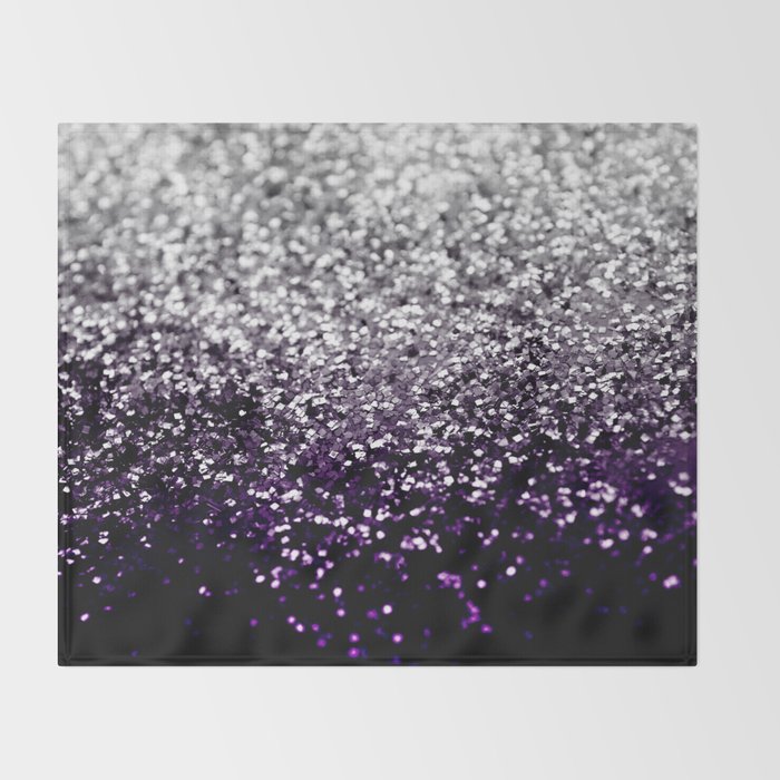 Dark Night Purple Black Silver Glitter #1 (Faux Glitter) #shiny #decor #art #society6 Throw Blanket Gallery Image 2