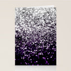 Dark Night Purple Black Silver Glitter #1 (Faux Glitter) #shiny #decor #art #society6 Stationery Card Gallery Image 2