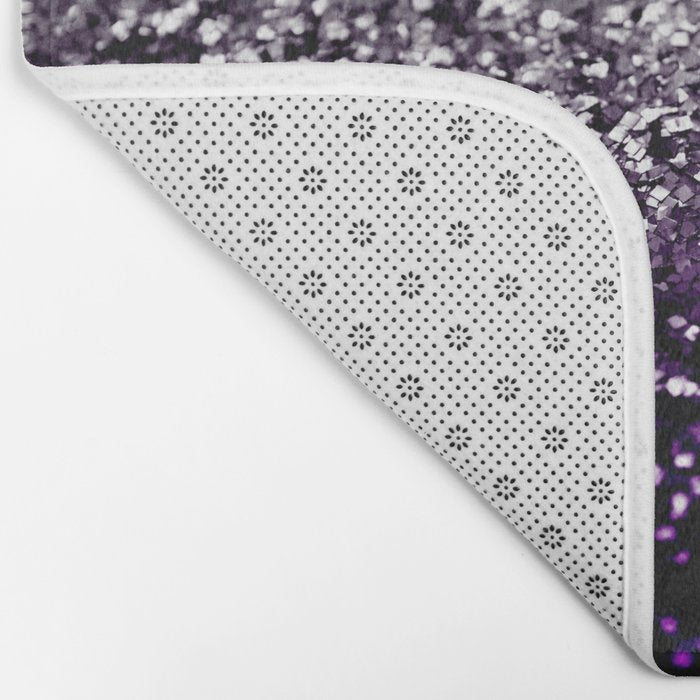 Dark Night Purple Black Silver Glitter #1 (Faux Glitter) #shiny #decor #art #society6 Bath Mat Gallery Image 2