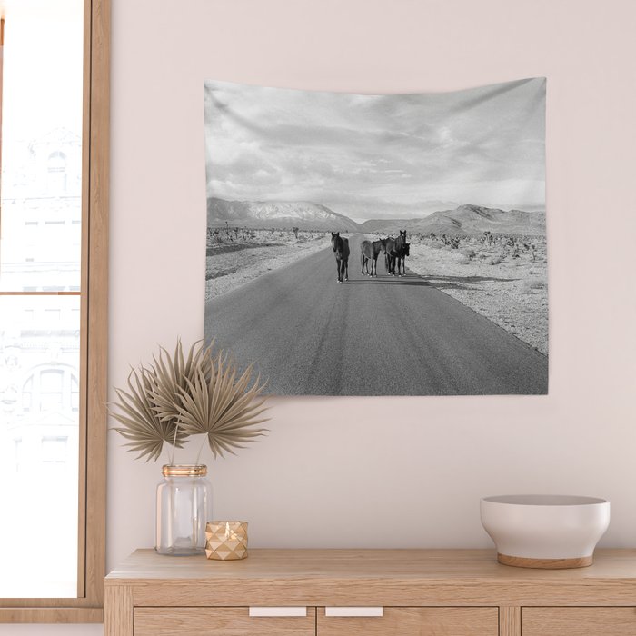 Spring Mountain Wild Horses Wall Tapestry Gallery Image 2