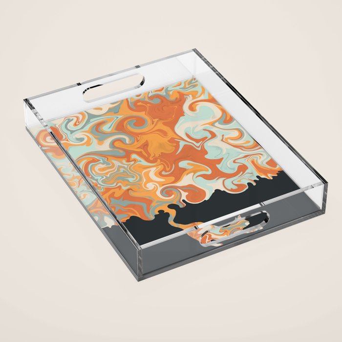 Rainbow cat 4 yoga meow Acrylic Tray Gallery Image 1