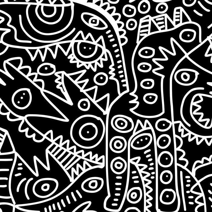 Black and White Street Art Tribal Graffiti Coffee Mug Gallery Image 2