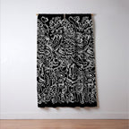 Black and White Street Art Tribal Graffiti Window Curtain Gallery Image 3