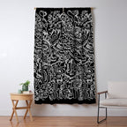 Black and White Street Art Tribal Graffiti Window Curtain Gallery Image 5