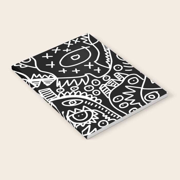 Black and White Street Art Tribal Graffiti Notebook Gallery Image 2