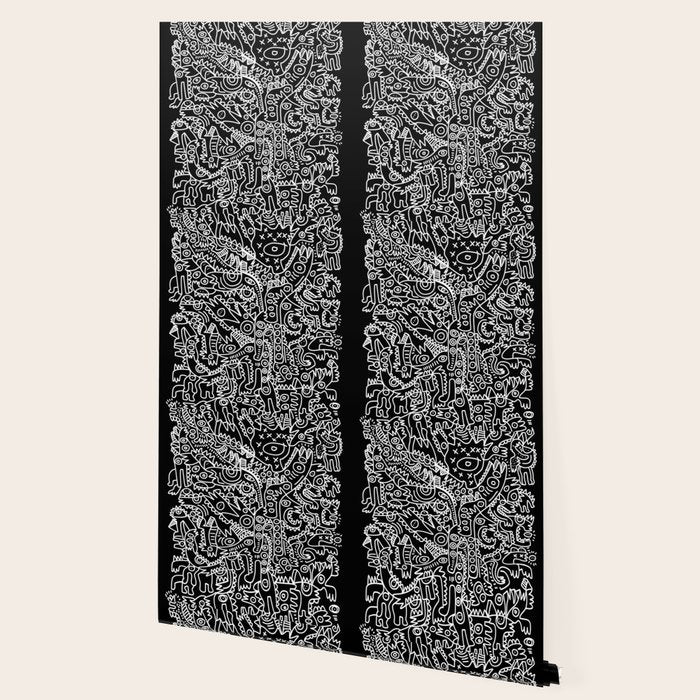 Black and White Street Art Tribal Graffiti Wallpaper Gallery Image 2