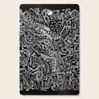 Black and White Street Art Tribal Graffiti Cutting Board Gallery Image 1