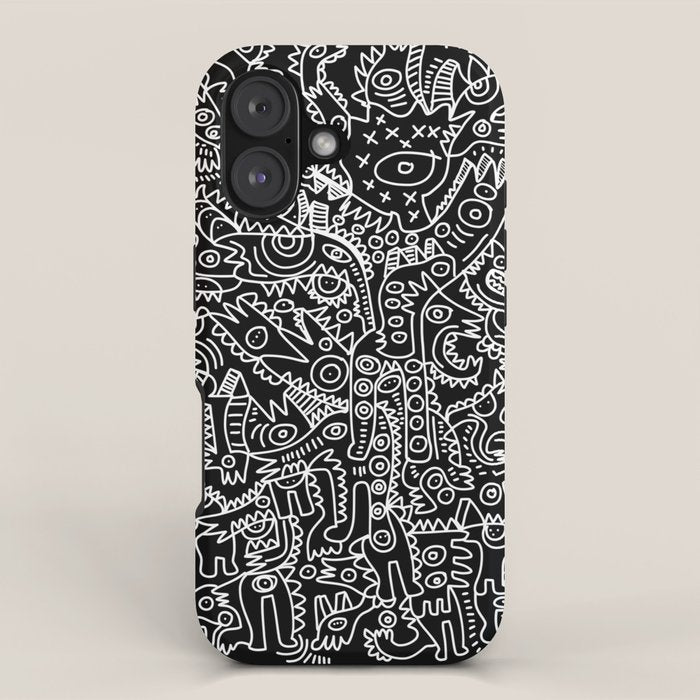 Black and White Street Art Tribal Graffiti iPhone Case Gallery Image 1