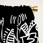 Black and White Street Art Tribal Graffiti Window Curtain Gallery Image 2