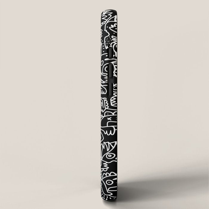 Black and White Street Art Tribal Graffiti iPhone Case Gallery Image 2