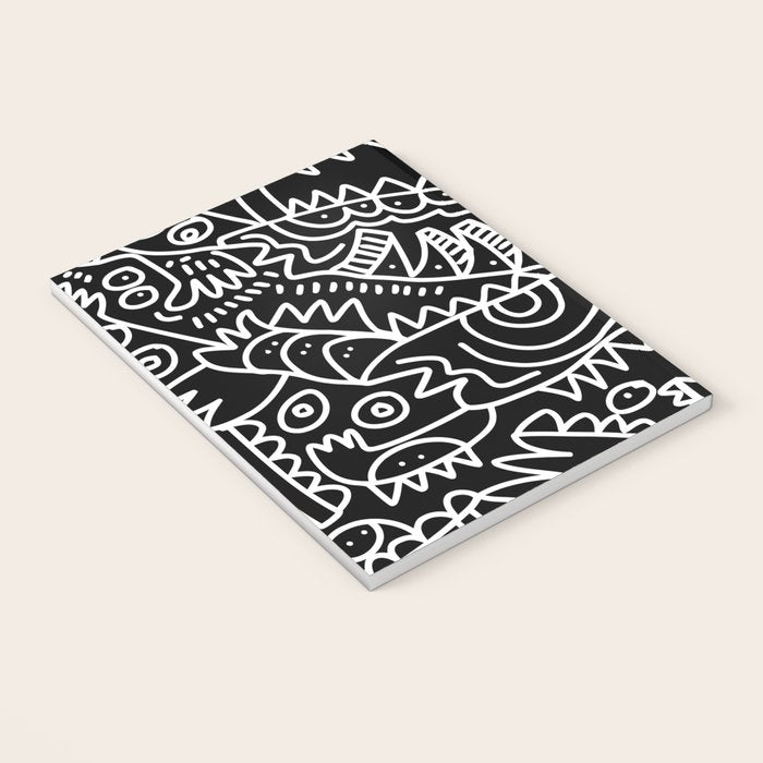 Black and White Street Art Tribal Graffiti Notebook Gallery Image 3