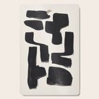 Mid Century Modern Minimalist Abstract Art Brush Strokes Black & White Ink Art Shapes Cutting Board Gallery Image 1
