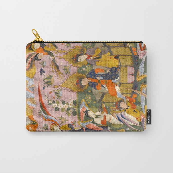 (Book of omens) Angels bow before Adam and Eve in Paradise Islamic Antique Art  Carry All Pouch Gallery Image 1