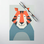 Whimsy Tiger, Animal Portrait Wrapping Paper Gallery Image 1