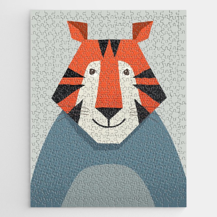 Whimsy Tiger, Animal Portrait Jigsaw Puzzle Gallery Image 1