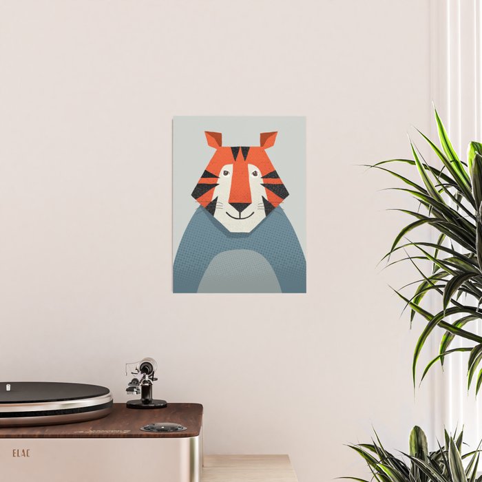 Whimsy Tiger, Animal Portrait Poster Gallery Image 2
