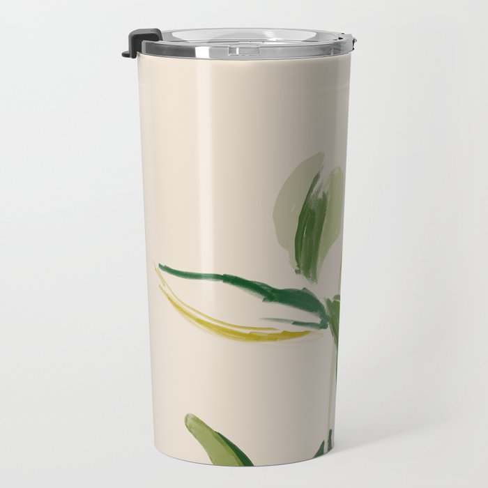 Plants In Summer Beige. Travel Mug Gallery Image 3