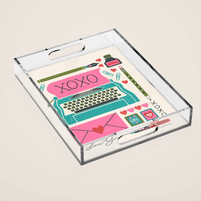 Vintage Mid-Century Stationery Acrylic Tray Gallery Image 1