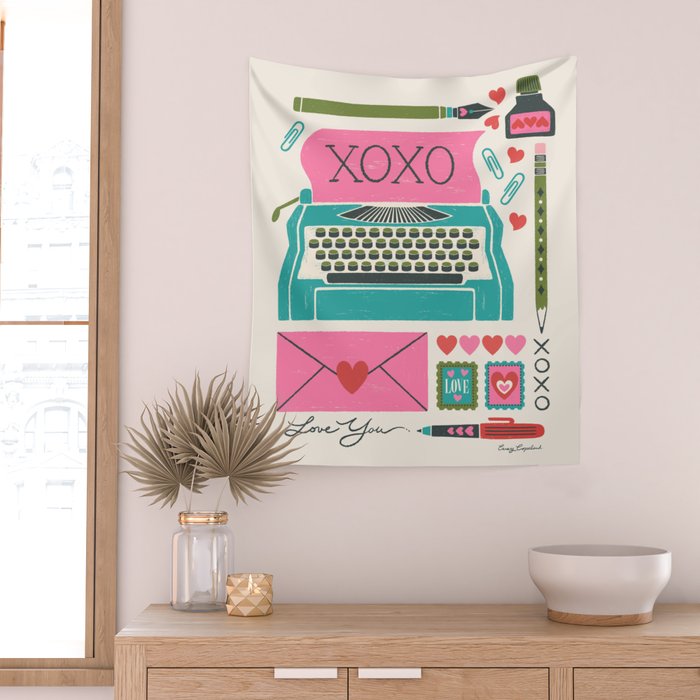 Vintage Mid-Century Stationery Wall Tapestry Gallery Image 2