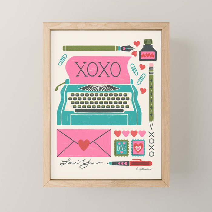Vintage Mid-Century Stationery Mini Art Print Gallery Image 1