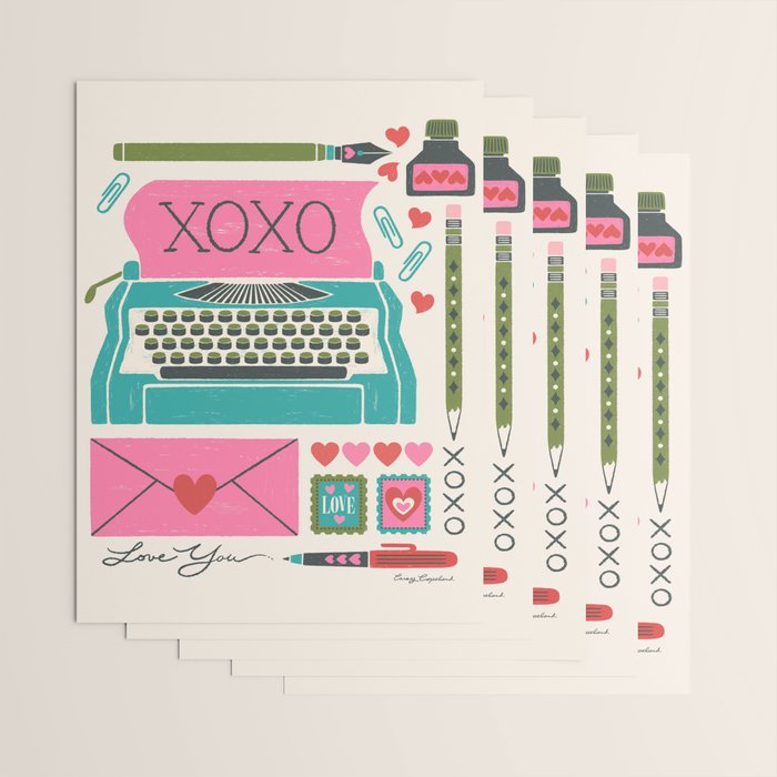Vintage Mid-Century Stationery Wrapping Paper Gallery Image 3