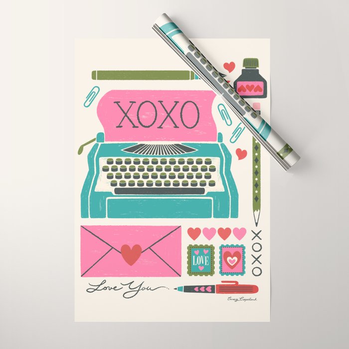 Vintage Mid-Century Stationery Wrapping Paper Gallery Image 1