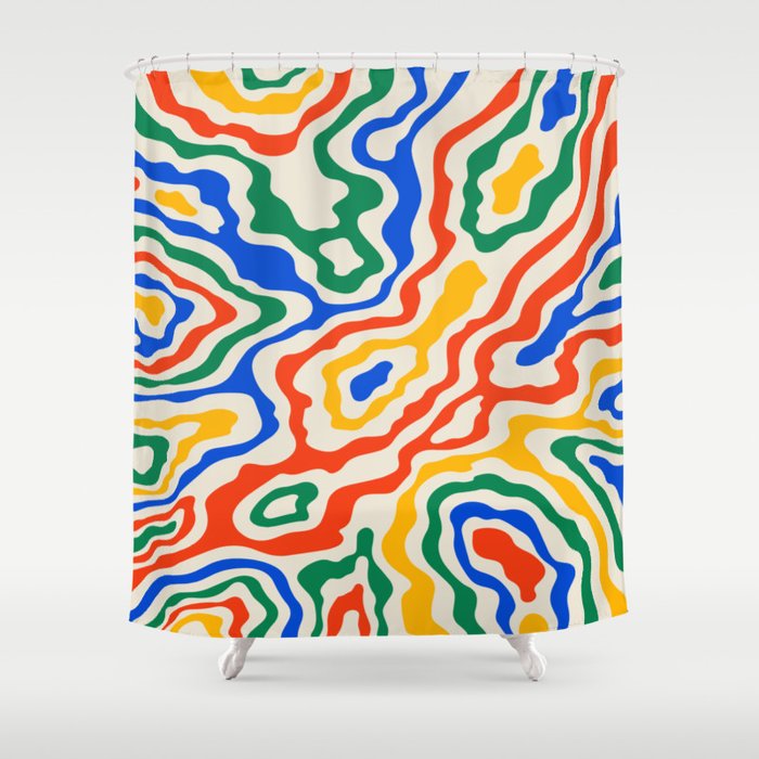 Electric Waves Shower Curtain Gallery Image 1