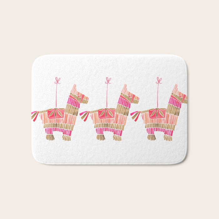 Mexican Donkey PinÌata - Pink & Rose Gold Palette Bath Mat Gallery Image 1