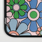 Retro Garden Flowers 60s 70s Blue Pink Green Floral Pattern Laptop Sleeve Gallery Image 3
