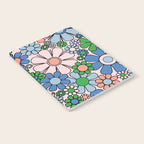 Retro Garden Flowers 60s 70s Blue Pink Green Floral Pattern Notebook Gallery Image 2