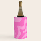 Retro Liquid Swirl Abstract Pattern in Double Y2K Pink Wine Chiller Gallery Image 1