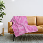 Retro Liquid Swirl Abstract Pattern in Double Y2K Pink Throw Blanket Gallery Image 1