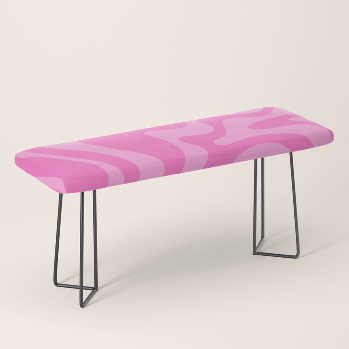Retro Liquid Swirl Abstract Pattern in Double Y2K Pink Bench Gallery Image 1