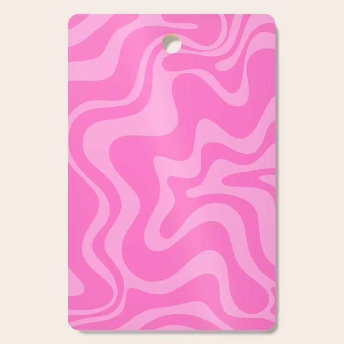 Retro Liquid Swirl Abstract Pattern in Double Y2K Pink Cutting Board Gallery Image 1