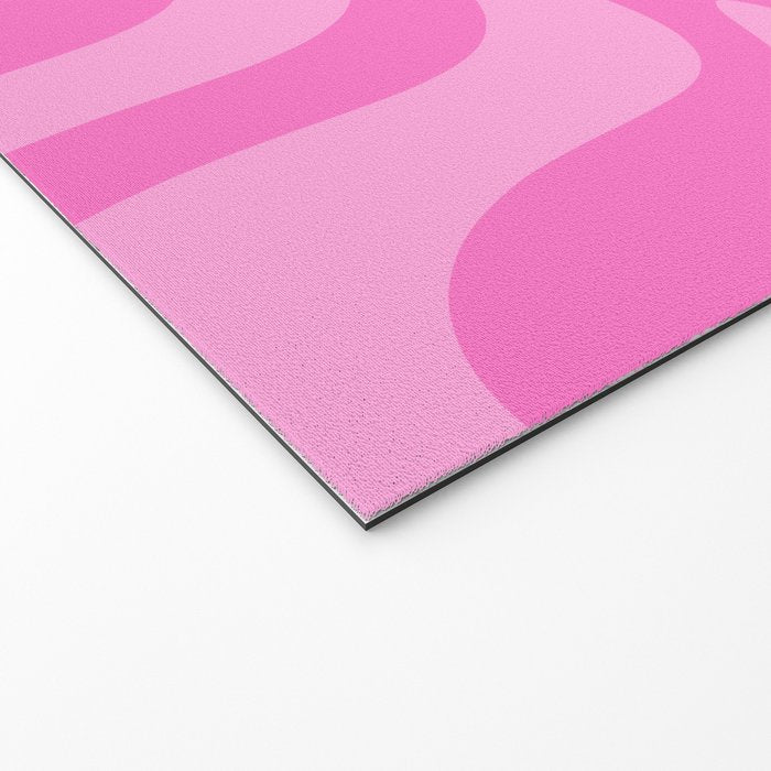 Retro Liquid Swirl Abstract Pattern in Double Y2K Pink Welcome Mat Gallery Image 2