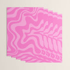 Retro Liquid Swirl Abstract Pattern in Double Y2K Pink Wrapping Paper Gallery Image 3