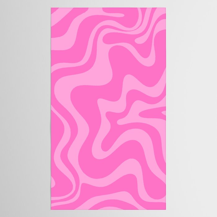 Retro Liquid Swirl Abstract Pattern in Double Y2K Pink Tablecloth Gallery Image 2