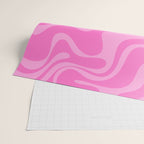 Retro Liquid Swirl Abstract Pattern in Double Y2K Pink Wrapping Paper Gallery Image 2